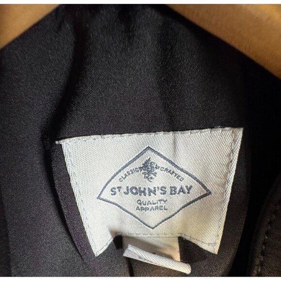 St. Johns Bay Womens Hooded Coat Button & Zipper Closure Medium Black Polyester - Picture 2 of 13